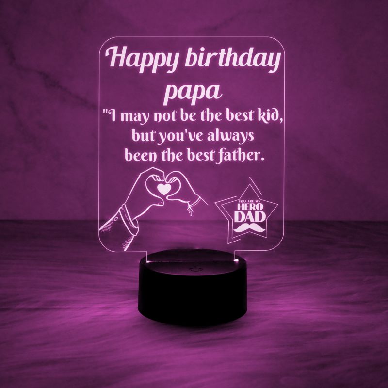 Happy Birthday Gift for Dad | Best Dad Ever Night Lamp | Birthday Gift for Dad | Best Gift for Father | 7 Color Changing Light & On/Off Touch Button | USB Powered